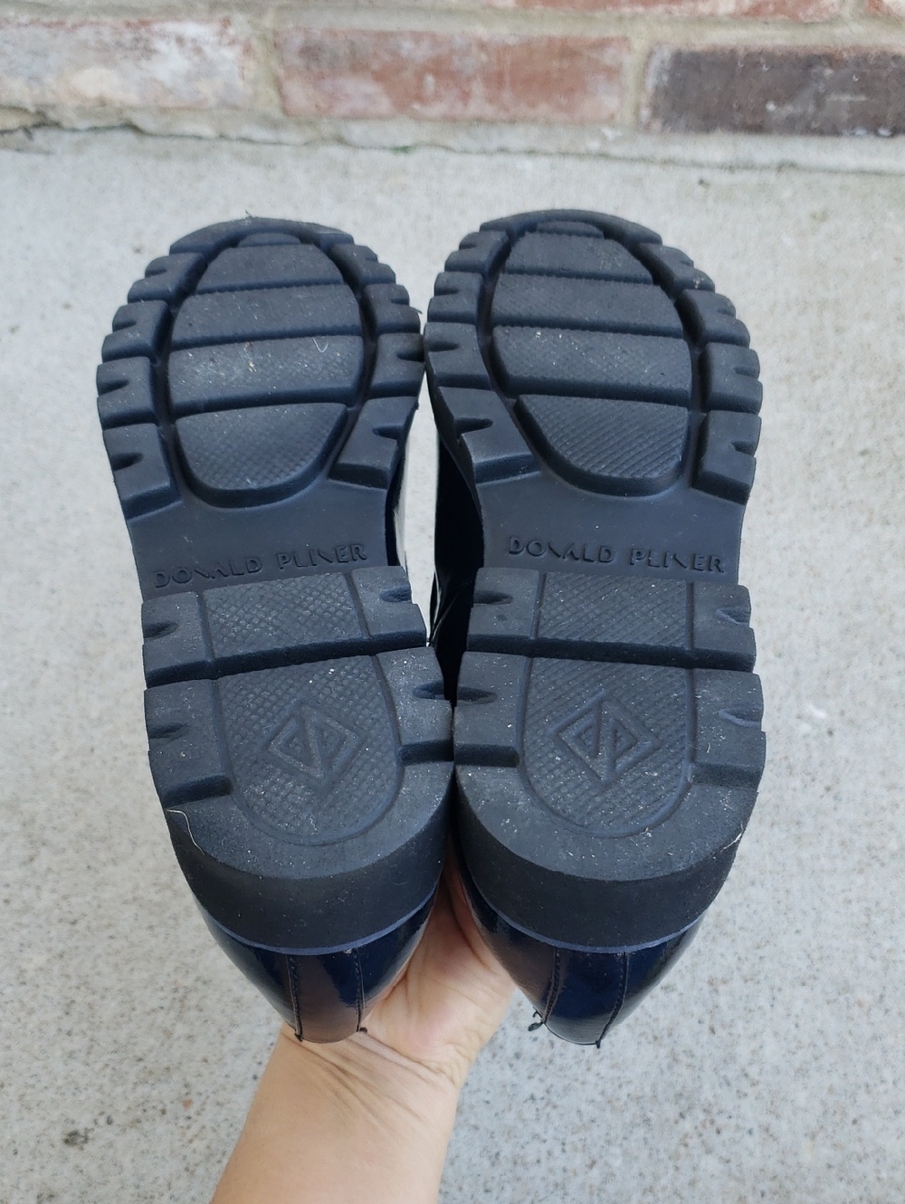 Donald Pliner Eclipse Dark Blue Patent Leather Loafers Shoes Size 6 Old Money - Picture 7 of 16